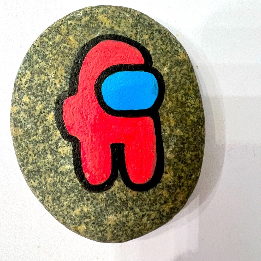 Among Us Hand Painted Rock